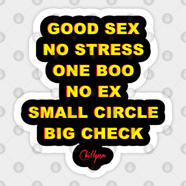 Good Sex No Stress Good Sex No Stress One Boo No Ex Small Sticker Teepublic 8373